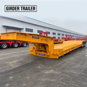 Mobile crushers transporting 80-100 tons capping detachable gooseneck lowbed semi trailer collapsible challenge lowboy