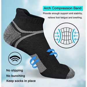 Suaskk Men's Ankle Athletic <b>Socks</b> 5 Pairs Cushioned Anti Blister Running Breathable Moisture Wicking Sports <b>Socks</b> - Product Image 5