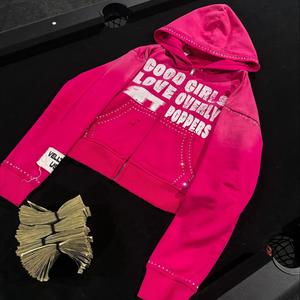 Popular Hip Hop Street Style Hombres Cremallera suelta Hacer viejos agujeros <span class=keywords><strong>rotos</strong></span> Remaches Diseño Sudaderas con capucha de algodón Vintage Acid Wash Hoodie - Product Image 3