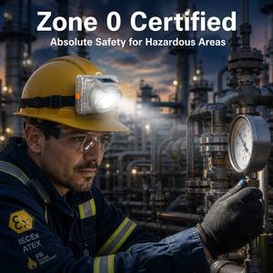 Lámpara Frontal a Prueba de Explosiones ATEX <span class=keywords><strong>M1</strong></span> Zona 0, LED Inalámbrica con Carga Inalámbrica, OLED IP68, Lámpara de Seguridad para Refinerías, Industria Química y Marina - Product Image 2