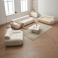 Sofá moderno Loveseat, sofá Sherpa Tufted Fluffy Love Seat, sofá cómodo de 2 plazas, pequeño asiento profundo, sofás de nube