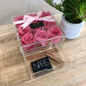 acrylic roses clear square gift flower box
