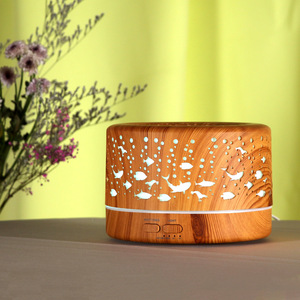 Wood Grain Aroma Diffuser 5V USB Underwater Fish Design Humidifier Home Essential Oil Diffuser With <b>Light</b> And <b>Timer</b> - Product Image 5