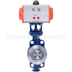 Vanne papillon pneumatique à triple décalage D673H-16, joint étanche, acier moulé et acier inoxydable, conception en gaufre - Product Image 2