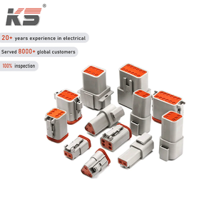 Connecteur automobile étanche Deutsch à 3 broches, noir, mâle/femelle, avec contacts en cuivre, boîtier ABS, indice de protection IP67/IP68 - Product Image 1