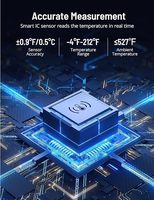 Termómetro Digital Inalámbrico Bluetooth de Metal de Largo Alcance para Barbacoa, Horno, Ahumador, Freidora de Aire y Cocina