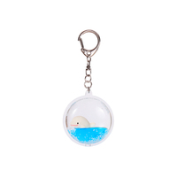 Porte-clés promotionnel en acrylique transparent, porte-clés personnalisé, porte-clés liquide à sable mouvant 3D mignon en forme de dauphin