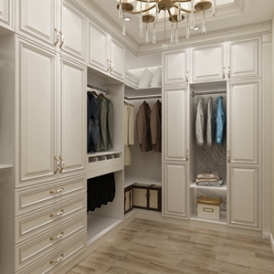Armoire sur pied surdimensionnée en bois massif haut de gamme pour chambre à coucher, salle de sport, fabriquée en Chine (avec un espace de rangement de luxe pour coiffeuse) - Product Image 1