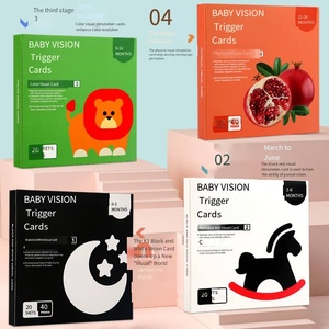 Kartu Pelacak Warna Pendidikan Dini Lala untuk Bayi Baru Lahir Stimulasi Visual Kartu Latihan Hitam Putih Terbuat dari Kertas - Product Image 2