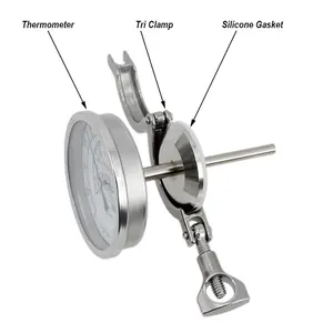 Aço Inoxidável Homebrew Destilação Álcool destilação Brew Chaleira Brewing Dual Dia Bimetal Termômetro - Product Image 3