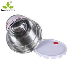 Cubo de lata de pintura con asa Cubo de bidón de metal de fábrica con tapa de lengüeta y pico - Product Image 5