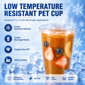 Gobelet en PET résistant aux basses températures de 16 oz, gobelet en plastique transparent pour boissons froides, pour boissons glacées avec couvercle, gobelet jetable, OEM - Product Image 1
