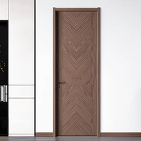Porte en bois massif en teck classique, porte intérieure en bois simple pour la maison ou les chambres d'appartements