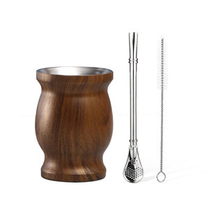 Taza de Mate Argentina de 8oz, Personalizada, de Doble Pared, Aislada al Vacío, de Acero Inoxidable, con Forma de Calabaza - Product Image 1