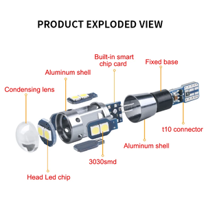 Bombilla LED <span class=keywords><strong>T10</strong></span> W5W Super brillante 3030 10SMD Canbus 6000K 12V luz Interior del coche instrumento mapa cúpula luces de estacionamiento lámpara de señal automática - Product Image 2