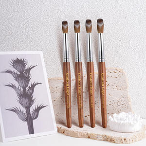 프리미엄 레드 로즈 우드 핸들 100% Kolinsky 동물 헤어 네일 브러쉬 대량 타원형/압착 부드러운 네일 아크릴 브러쉬 - Product Image 4