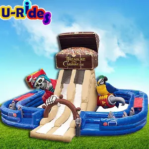 Custom high quality captain Hook pirate inflatable bouncer slide inflatable race track for amusement park