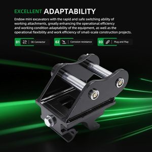 Mini Excavator <strong>Quick</strong> Change Hitch &amp; <strong>Quick</strong> <strong>Coupler</strong> Attachments 5+ Year Warranty Fits 0.8-2 Tons - Product Image 2