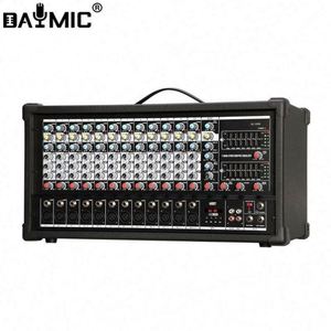 Console de mixage audio numérique professionnelle OEM 6, 8, 10, 12 canaux avec amplificateur de puissance intégré pour DJ, maison, KTV, spectacle - Product Image 1