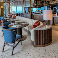 Moderne minimalistische eettafel- en stoelenset van massief hout voor luxe hotels, restaurants, milieuvriendelijk, duurzaam, geschikt voor commercieel gebruik