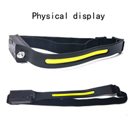 Lampe frontale LED rechargeable en silicone COB à vision complète pour le camping, la course nocturne et la pêche de nuit