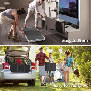 <span class=keywords><strong>Table</strong></span> pliante portable moderne en aluminium pour camping extérieur, installation rapide, pique-nique, barbecue, repas, 2 étagères de rangement compactes et durables, voyage - Product Image 4