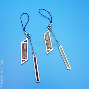 Breloque de téléphone portable personnalisée en forme de montre de poche anime, porte-clés en métal avec chaîne et ruban, accessoire décoratif pour mobile - Product Image 4
