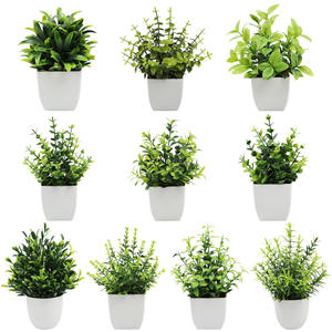 Plante verte artificielle 15cm petite en plastique en pot maison salon <span class=keywords><strong>balcon</strong></span> bureau aménagement paysager plante verte bureau en pot - Product Image 2