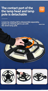 Lampu Jalan LED Tenaga Surya IP66 4000lm 6000K Cahaya Siang Paduan Aluminium Lampu Jalan UFO Luar Ruangan Kontrol Jarak Jauh - Product Image 4