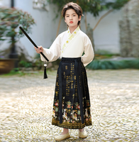 Ensemble Hanfu chinois pour garçons et filles, costume traditionnel Tang printemps-automne, super jupe Ruqun féerique, jupe visage de cheval, costume ancien pour enfants