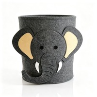 Panier à linge en feutre en forme d'éléphant pour bébé, boîte de rangement mignonne pour jouets d'enfants, idéal pour les crèches et les acheteurs en gros