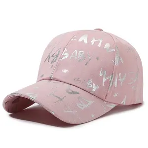 2024 Nieuwe Groothandel Print 5 Panel Sport Caps Mode Katoen Graffiti Baseballpet Hoed Voor Vrouwen