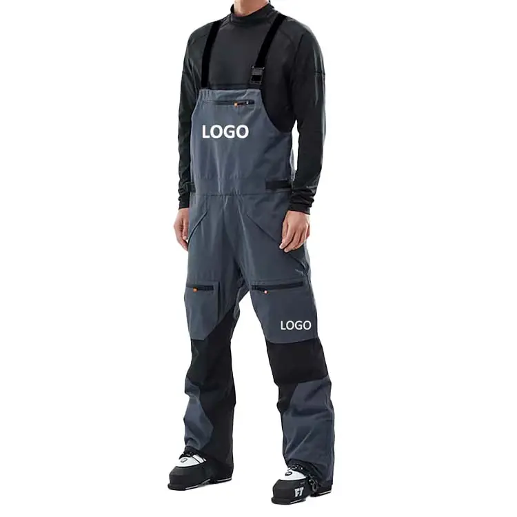 Pantaloni da sci con bavaglino da sci personalizzati di alta qualità pantaloni da sci tecnici impermeabili pantaloni da neve personalizzati da uomo