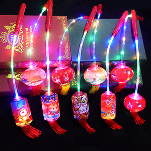 Nuovo luminoso cartone animato portatile coniglio stampato lanterna cinese capodanno lanterne Festival - Product Image 5