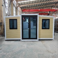 Maison conteneur extensible personnalisée en usine, étanche et résistante aux ouragans, deux chambres, deux salles de bain, idéale pour villa et hôtel