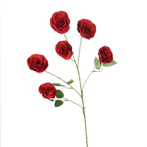 Ramo de Rosas Artificiales de 6 Cabezas, Hechas a Mano en Seda, Decoraciones para Bodas, Arreglos Florales, Decoración del Hogar - Product Image 1