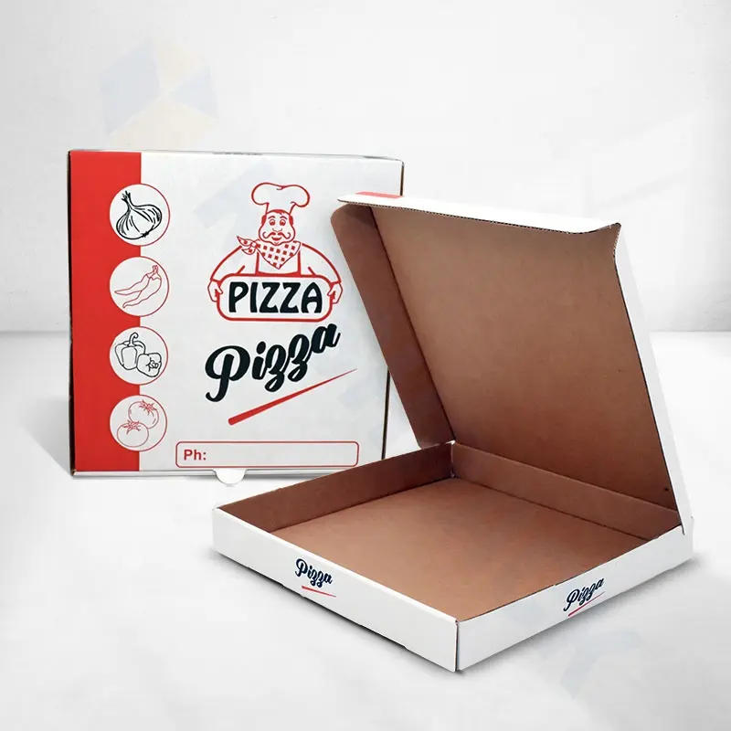 Custom Multi Size 9 10 11 12 14 18 Inch Corrugated Kraft Paper Take Away pizza box