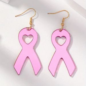 LC20260219 Pendientes de acrílico rosa al por mayor para mujer y niña, con diseño de concienciación sobre el cáncer de mama - Product Image 6