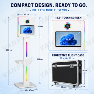 Machine de photomaton carrée en gros avec écran tactile DSLR de 15,6 pouces, impression instantanée, GIF, Boomerang et lumière LED RGB pour location événementielle - Product Image 5
