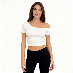 Áo kiểu nữ dệt kim mềm mại thời trang, một bên vai, thiết kế bất đối xứng, thanh lịch - Product Image 5