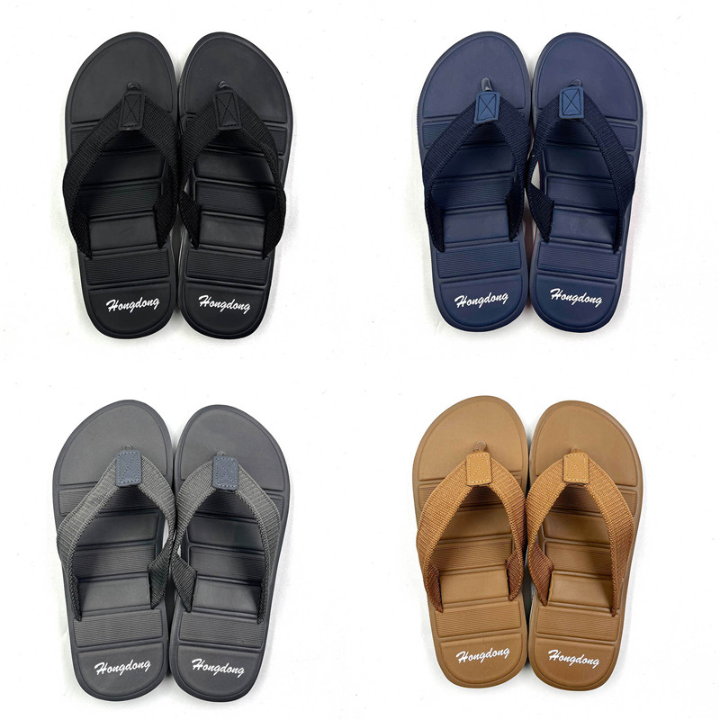 custom Logo Rubber PVC Men Flip Flops Indoor Outdoor Slippers Soft Beach Flipflops