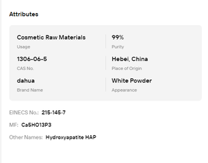 ผงนาโนไฮดรอกซีอะพาไทต์ 99.5% CAS1306-06-5 สารเติมแต่งบริสุทธิ์สำหรับการฟื้นฟูแร่ธาตุเคลือบฟัน - Product Image 6