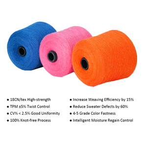 Hilo de Mohair Angola Teñido, Esponjoso y Peludo, Mezcla de Acrílico 52%, PBT 20%, Nylon 28%, para Máquina de Tejer 7GG <span class=keywords><strong>9GG</strong></span>, Salud 28S/2 - Product Image 2