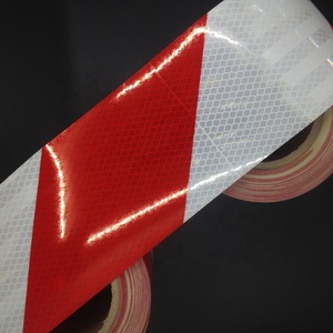 <span class=keywords><strong>Cinta</strong></span> de Seguridad Reflectante Blanca y Roja de Material PET Impermeable para Edificios, Barricadas y Cercas - Product Image 2