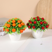 Künstliche Früchte im Topf, Künstliche Blumen, Kreatives Design im Nordischen Stil, Blumentopf für Innenräume, Wohnzimmer, Schreibtischdekoration