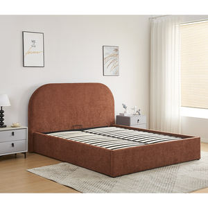 Lit Queen Size de Luxe Moderne Haut de Gamme, Design Simple, Technologie Bois-Tissu, Meuble Tendance pour Chambre Principale avec Rangement - Product Image 1