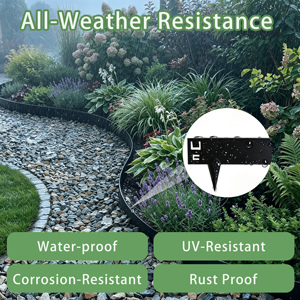 10 High Easy to Install No Dig Steel Mini Corners Garden Edging <b>Border</b> with Privacy for Shrubbery - Product Image 2