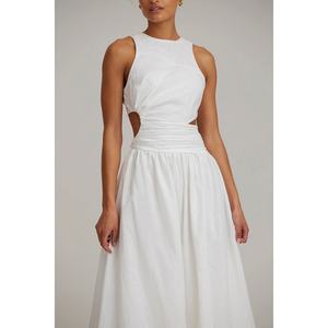 Vestido Largo sin Mangas con Cintura Cruzada Estilo Francés, Nuevo Diseño, Venta al Por Mayor - Product Image 4