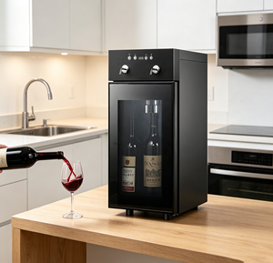 Equipo Dispensador de Vino Refrigerado Inteligente de Acero Inoxidable Duradero, 2 Botellas, Protección con Argón, Estación Automática para Servir Vino - Product Image 1