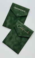 Enveloppe de certificat cadeau en velours de luxe avec doublure florale, invitations de mariage, logo en feuille d'or, carte PVC, bon cadeau pour spa, salon de beauté